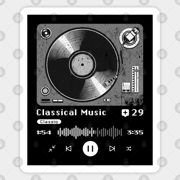 Classical Music ~ Vintage Turntable Music Magnet by SecondLife.Art